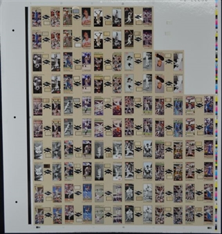 2001 Fleer "Dueling Duos" rare uncut sheet of Fifty-Four game used bat cards including Babe Ruth